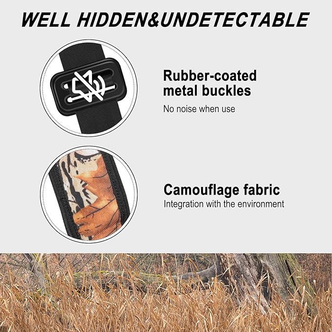 KalkalTree Stand Harness, Adjustable Hunting Safety Harness with Whistle Aid, Lightweight, Camouflage Colors, Size M-3XL
