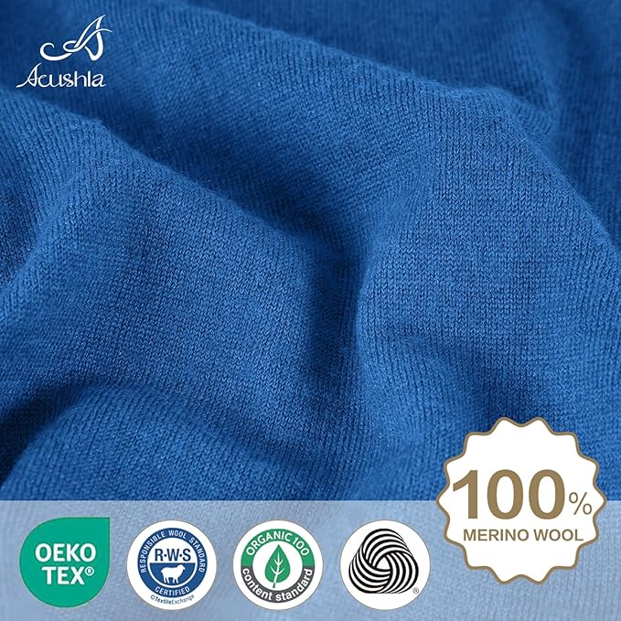 ACUSHLA 100% Merino Wool Neck Gaiter for Men & Women Ski Face Mask Winter Scarf Neck Warmer All Weather, Midweight Maple Leaf