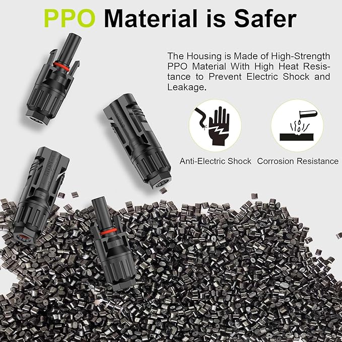 10 Pairs Solar Connector (10AWG), 20Pcs Solar Panel Cable Connectors Adapter Male/Female IP68 1000V 30A 10AWG 12AWG 14AWG Waterproof Dustproof Connector with 2 Spanners (10 Pairs Solar Connectors)
