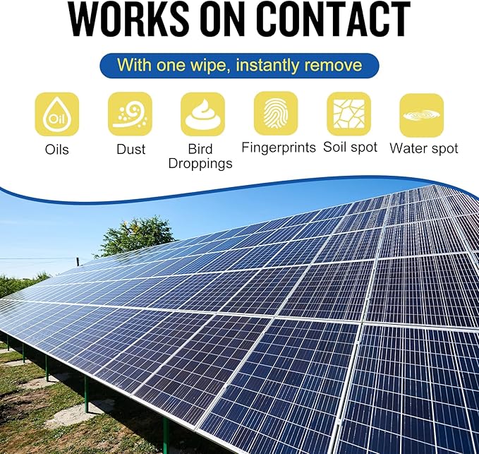 Teexpert Solar Panel Cleaner (1Gallon Makes 600 Gallons), Ultra Concentrated Glass & Solar Panel Cleaning, Pro Quick Dry Streak-Free Remove Dirt, Dust, Droppings, Fingerprints, Oils & Water Spots