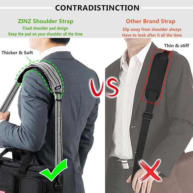 ZINZ Bag Shoulder Strap, Padded Adjustable Shoulder Strap Replacement