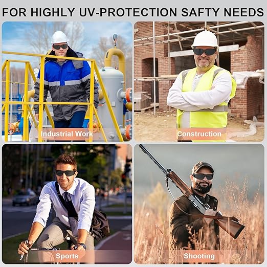ANSI Z87.1 Tinted Safety Glasses Bulk 80 pack, Safety Sunglasses for men and women, Scratch & Impact Resistant UV protection sunglasses for Construction, Outdoor Sports & Work