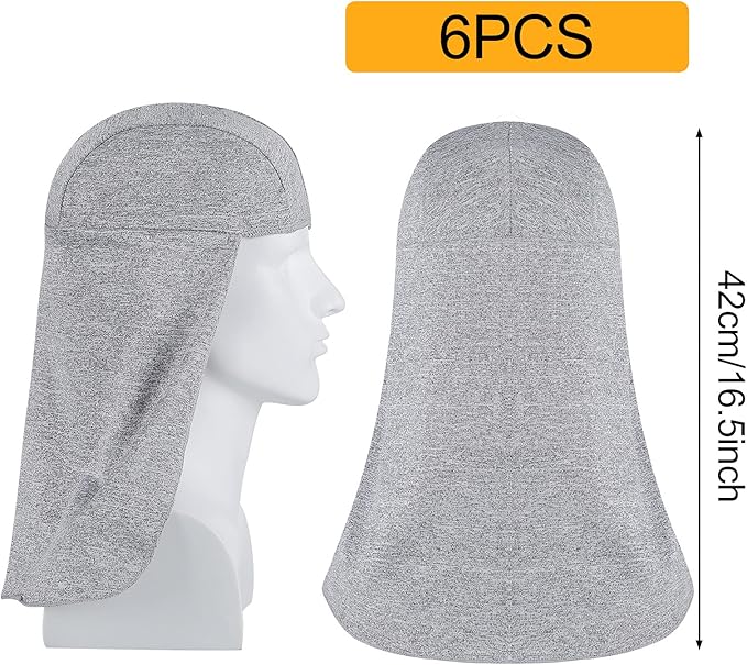 Sintege 6 Pieces Hard Hat Sun Shade Cooling Skull Cap Sun Neck Protector Quick Dry Neck Shade for Women Men