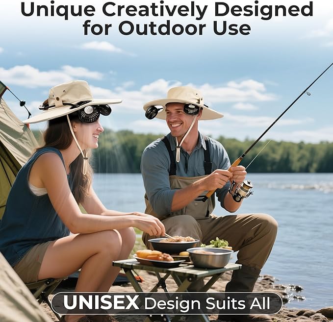 AMACOOL Bucket Hat Fan, Gifts for Him Father Dad Husband, Fishing Essentials for Men Women Camping Hiking Beach Gardening