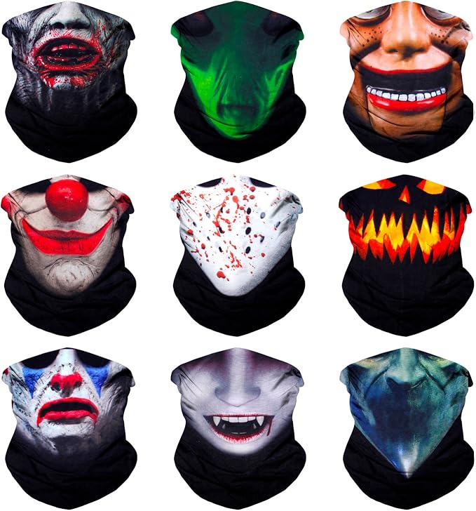 Sojourner Neck Gaiter, Bandana, Buff (9 Pack) - Face Cover for Men, Women, and Teens - Neck Warmer UV Sun Protection Gator