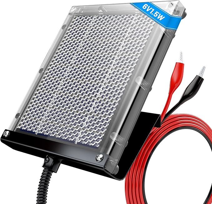 POWOXI 6V 1.5W Solar Panel to Recharge Deer Feeder Battery Waterproof Outdoor Solar Charger with Mounting Bracket (6v Deer Feeder Solar Panel 1.5W)