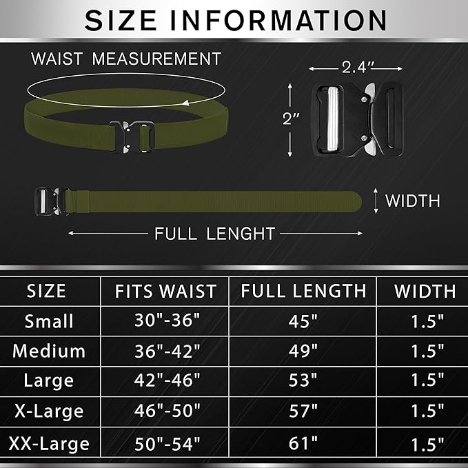 TECEUM Tactical Belt – Heavy-Duty & Quick Release – Military, Work, Rigger, Duty & Utility Belt for Men