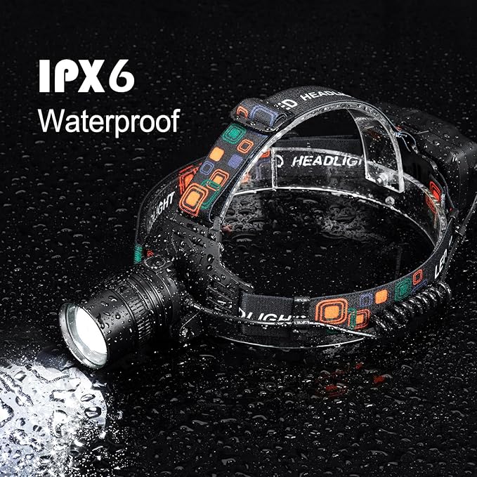 Rechargeable Headlamp, 99000 Lumens Super Bright LED Head Lamp with 3 Modes, 90° Adjustable Head Lights for Forehead, 45H Long Runtime & IPX6 Waterproof HeadLamps for Camping Hunting Hiking