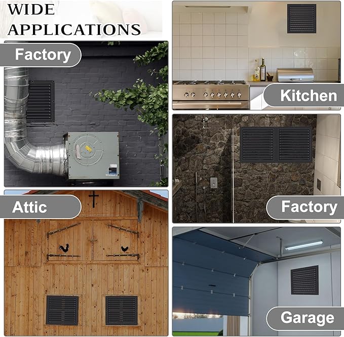 2 Pcs Attic Vent 10" X 10" Shed Vents Metal Gable Vents for Houses Wall Vent with Screen Vent Covers for Home Garage Attic Ceiling, Boost Ventilation and Guard Against Moisture