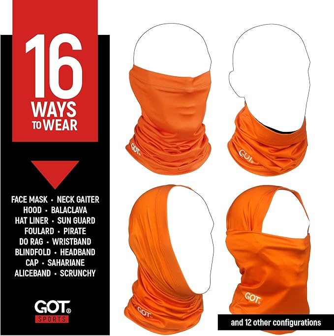GOT Sports UPF 50+ Fishing Neck Gaiter - UV Face Mask Sun Protection for Men & Women - Camo SPF Face Cover Gator