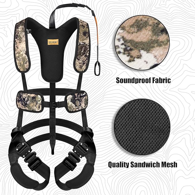 QOGIR Tree Stand Harness, Lightweight Hunter Safety Harness for Tree-Stand Hunting, Adjustable Tree Stand Safety Harness