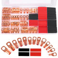 Copper Wire Lugs,Terminal Connectors,Used on AWG12 10 8 6 4 2 Cable,Heat Shrink Set,Bare Copper Eyelets,Ring Terminals Connectors,85Pcs Battery Cable Lugs Ends and 110Pcs Heat Shrink Tubing (195PCS)