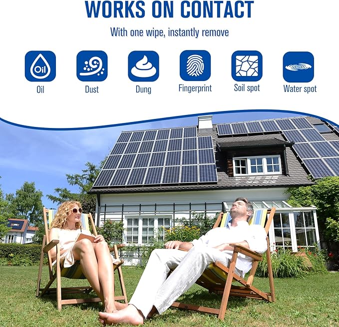 Teexpert Solar Panel Cleaner (1Gallon Makes 600 Gallons), Ultra Concentrated Glass & Solar Panel Cleaning, Streak-Free Quick Dry Remove Dirt, Dust, Droppings, Oils, Fingerprints & Water Spots