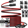 Twin Wire 40FT Solar Extension Cable - 10AWG (6mm²) Solar Panel Connector, with IP67-Male/Female Solar connectors for Outdoor Automotive RV Boat Marine Solar Panel- Black & Red