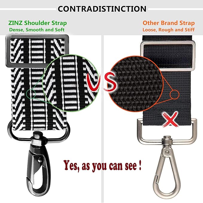 ZINZ Bag Shoulder Strap, Padded Adjustable Shoulder Strap Replacement