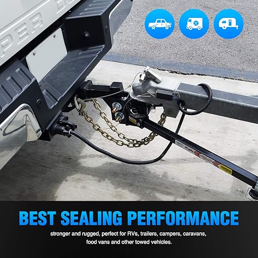 Nilight 50049R 7Way 8 Feet Heavy Duty 7 Way Plug Inline Trailer Cord for Truck Camper Blade Molded RV Cable Wire Weatherproof & Corrosion Resistant-8FT,2 Years Warranty