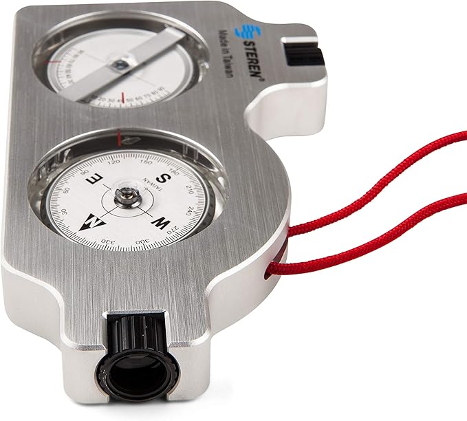 STEREN Multifunctional Surveyor Compass with Clinometer | Durable Aluminum Satellite Finder & Inclinometer | Accurate Tripod-Mountable Compass for Forestry, Offroad Surveying, and Site Navigation