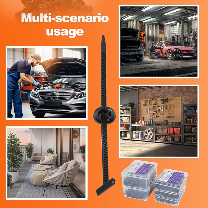 50PCS Nylon Universal Cable Tie Buckle, Latest Upgraded Multi-Purpose Plastic Cable Tie Tool Holder, High Temperature And UV Resistant Used For Daily Maintenance And Fixing Of Automobiles