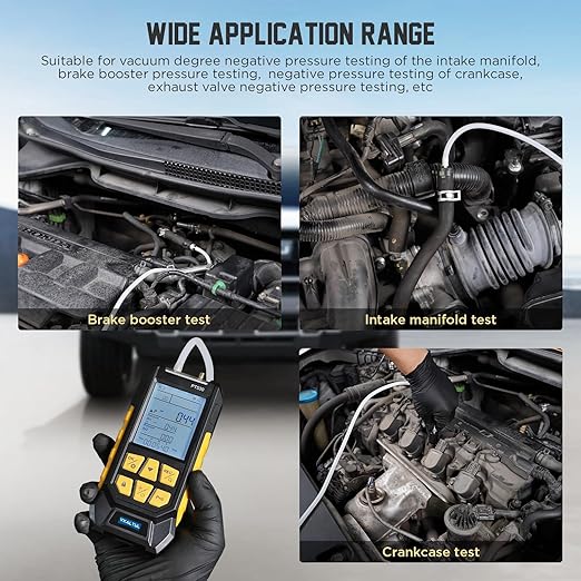 Manometer, Digital Manometer HVAC Dual Port Air Gas Pressure Tester Differential with 10 Units High Accuracy Value 29 Data Stores Backlight Display,-100~200Kpa,-1000~2000mbar