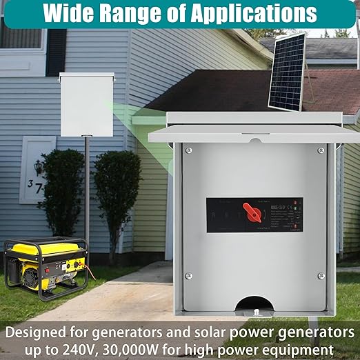 Automatic Transfer Switch, 125 Amp 3 Pole Auto Transfer Switch for Home Generator, 120/240-Volt 30,000W Stronger Stability, for Outdoor and Indoor with Ground, General 60HZ