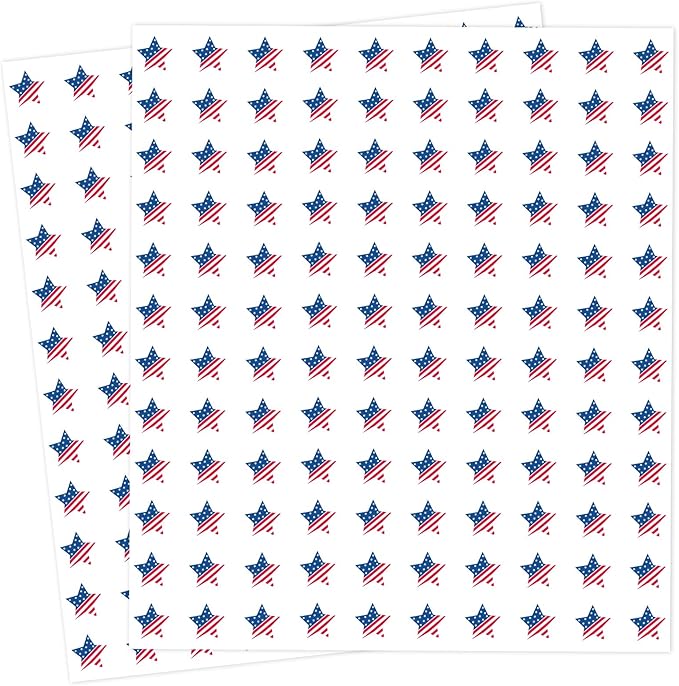 JarThenaAMCS 2400Pcs Patriotic Mini Sticker Star Flag Paper Decal 4th of July Self-Adhesive Sticker for Independence Day Planner Reward Envelope Scrapbook DIY Supplies, 0.5 in