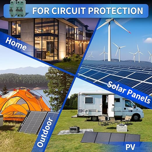 500V Solar Miniature Circuit Breaker, 2 Pole 50 Amp DC Circuit Protection Switch, DIN Rail Mount DC Circuit Breaker for Solar Panels(C50A)