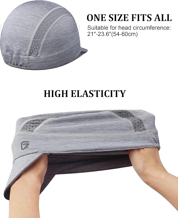 GADIEMKENSD Cooling Cycling Cap, Skull Cap Helmet Liner with Flip Brim, Sun Protection Running Under Helmet for Men Women
