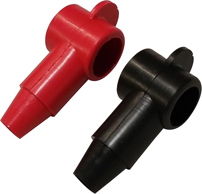 (Red & Black) 5/16" Stud Terminal Cover - Electrical Battery Connection Insulator (2 Pack)