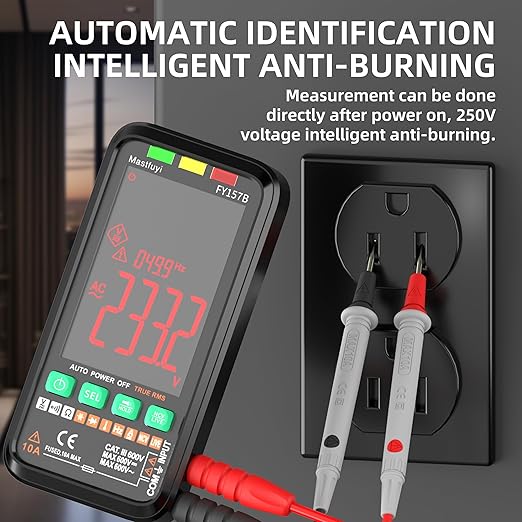 Multimeter Digital, Rechargeable Electrical Tester, NCV Intelligent Multi Tester, TRMS 6000, Overload Protection, Auto-ranging, Voltage, Current, Capacitance, Continuity, Frequency,Resistance