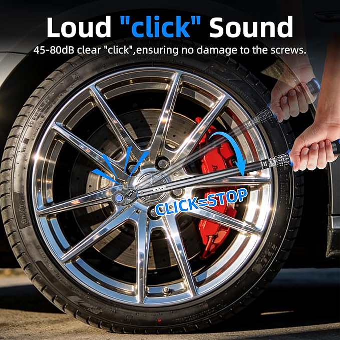 1/2-Inch Drive Click Torque Wrench, Dual-Direction Click Professional Torque Wrench 40-300FT.LB/54.2-406.8N.M, Dual Range Scales Graduated in FT.LB and N.M, Blue