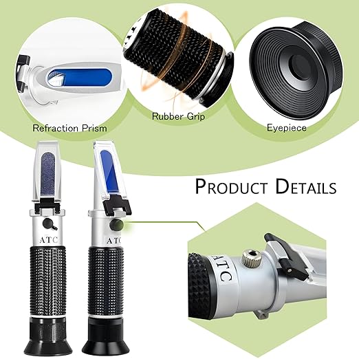 Handheld Alcohol Refractometer,V·RESOURCING 0~80% Alcohol Content Measurement Tool Tester for Spirits Distilled Ethanol with Water Like Whiskey, Brandy;Used in Scientific Research, Alcohol Purchase