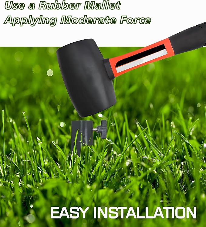 Outdoor Metal Stakes for Ground, Garden Stakes for Lights,Used for Replacement Metal Ground Spike in Live Flame Torches and Solar Lights-6.7 Inch (Black 4 Pack)