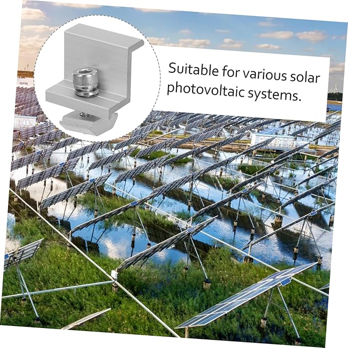 12Pcs Outdoor Solar Panel Fixed Buckle Durable Solar Panel Bracket Clip Easy Installation for Various Photovoltaic Systems Reliable for Harsh
