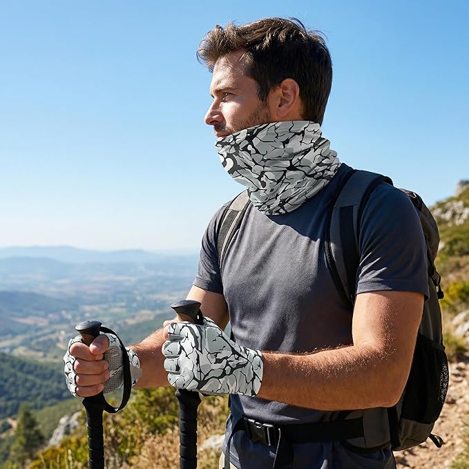 UPF 50 Sun Protection Neck Gaiter - 13-in-1 Multifunctional Face Cover for Hiking, Fishing, Cycling