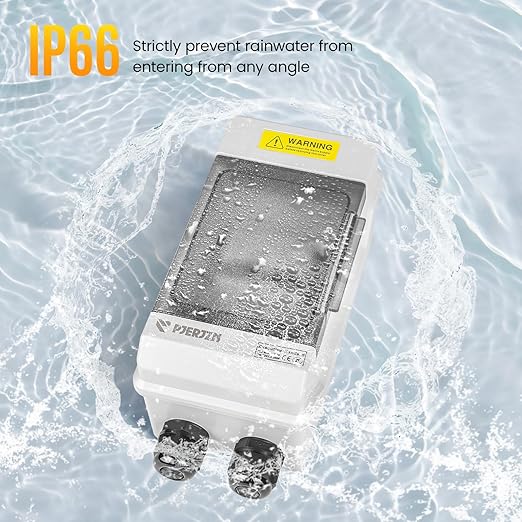 Solar Panels Disconnect Switch 125A 1000VDC PV Shut Off Switch Outdoor 1 in 1 Out Circuit Breaker Box IP66 Waterproof UV-Proof