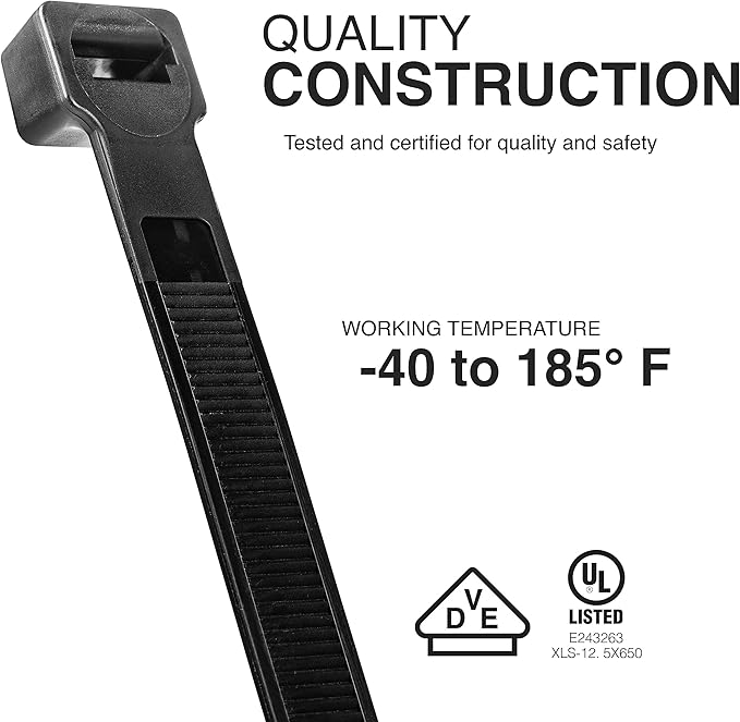 TR Industrial Ultra Heavy Duty Multi-Purpose UV Cable Ties (25.6")