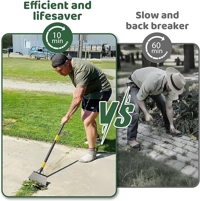 Garden Flat Shovel - Floor Scraper, 60" Multifunctional Garden Cleaning Shovels, Heavy Duty Floor Scrapers Long Handle,Metal Weeding Scraper for Lawn Edging, Snow Ice Removal,Snow Ice Scraper