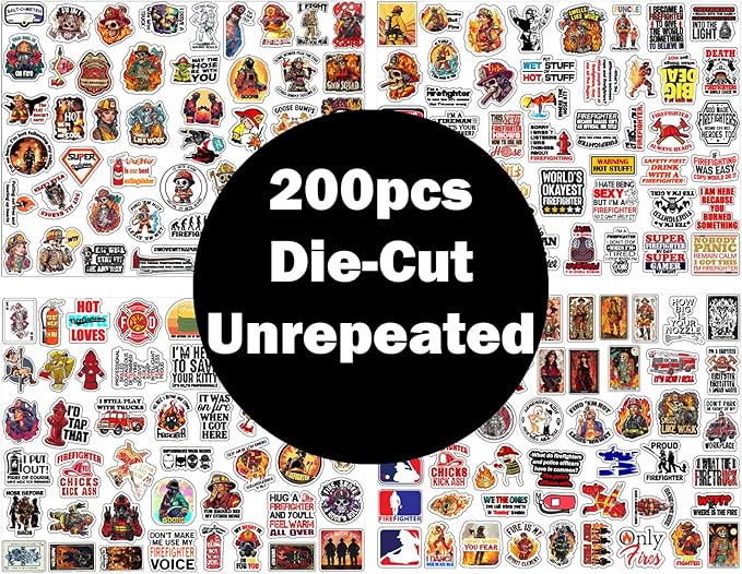 1step2dream Funny Firefighter Sticker | Humor and Witty Decals for Fire Fighter,Fire Rescue Stickers for Laptop,Water Bottles,Helmet – Gift for Firefighter,Adults,Women