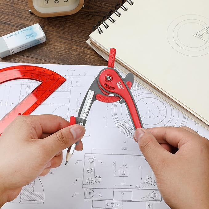 Mr. Pen- Compass and Protractor Set, Math Compass for Geometry and Drawing