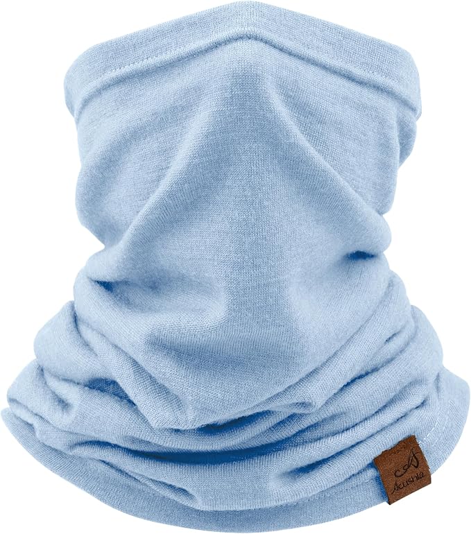 ACUSHLA 100% Merino Wool Neck Gaiter for Men & Women Ski Face Mask Winter Scarf Neck Warmer All Weather, Midweight Maple Leaf