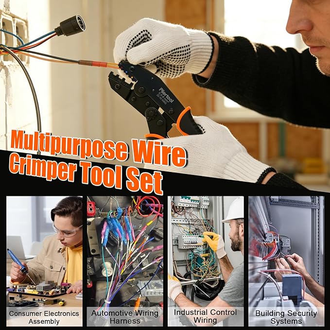 Crimping Tool for Insulated Electrical Wire Connectors AWG 22-10 Ratchet Crimper Tools Racheting Crimping Tools Available for Insulated Connectors and Wire Terminal