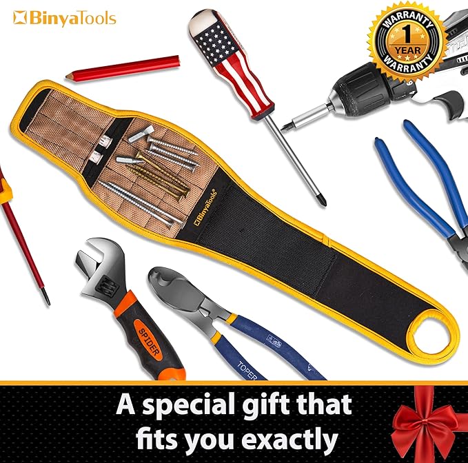 Magnetic Wristband for Tools Gift for Him Magnet Screw Holder Wrist Support Keeps Screws Nails Drill Bits Handy Unique Tool Gadgets for Men's & Dad (Coyote Brown)
