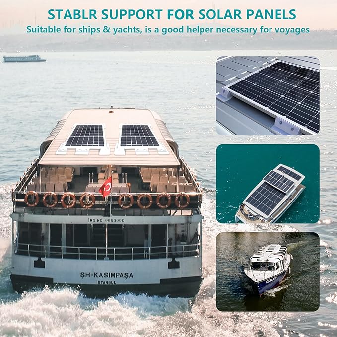 Solar Panel Mounting Brackets Kit, 7PCS RV Roof Mounts, No Drill, Caravans, Campervans (White)