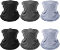 6 Pack Neck Gaiter for Men Women Gator Summer UV Dust Mask Cooling Neck Gaiters Face Cover for Sun Protection Scarf Bandana