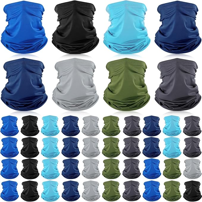 40 Pcs Neck Gaiter Bulk Summer Face Mask UV Protection Face Cover Scarf Balaclava Bandana for Men Women Sports Running
