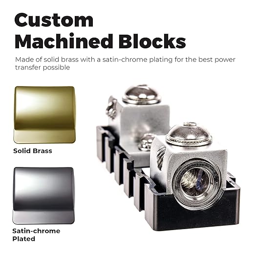 NVX XFMANL 1/0 to 4 Gauge ANL/Mini-ANL Modular Inline Fuse Holder – Linkable Fuse Block with Solid Brass Construction and High-Temp Housing – Car & Marine Audio Circuit Protection
