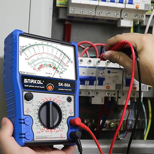 Analog Multimeter Tester, Analog Voltmeter Multimeter, Fieldpiece Volt Meters and Multimeters for AC/DC Volt 2500V, DC Current 10A, RX 10K, Battery Tester, Diode/LED Testing,24 Range