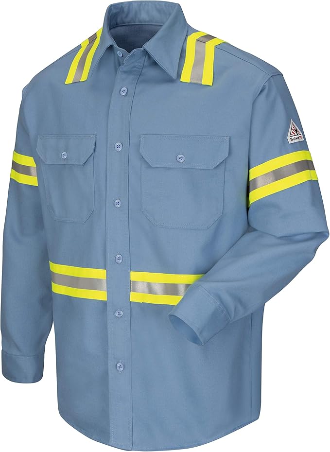 Bulwark FR Men's Midweight Fr Enhanced Visibility Uniform Shirt