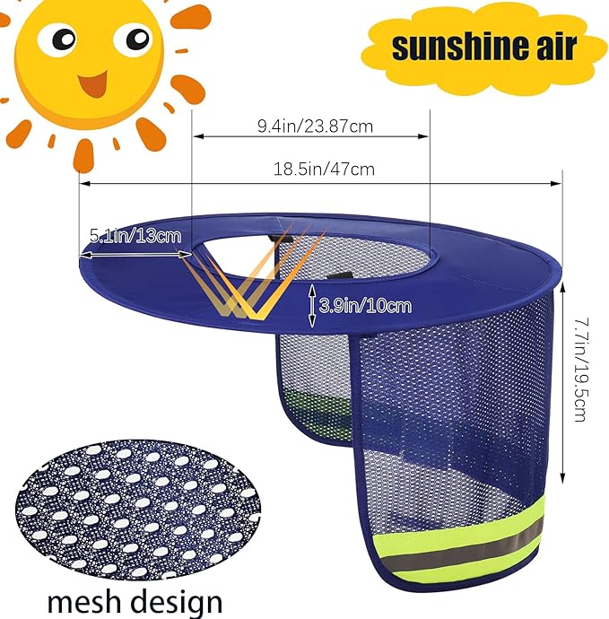 Jspupifip 20 Pack Hard Hat Sun Shade Full Brim Sun Shield High Visibility Visor with Reflective Strip for Hard Hat Accessories Construction Sites
