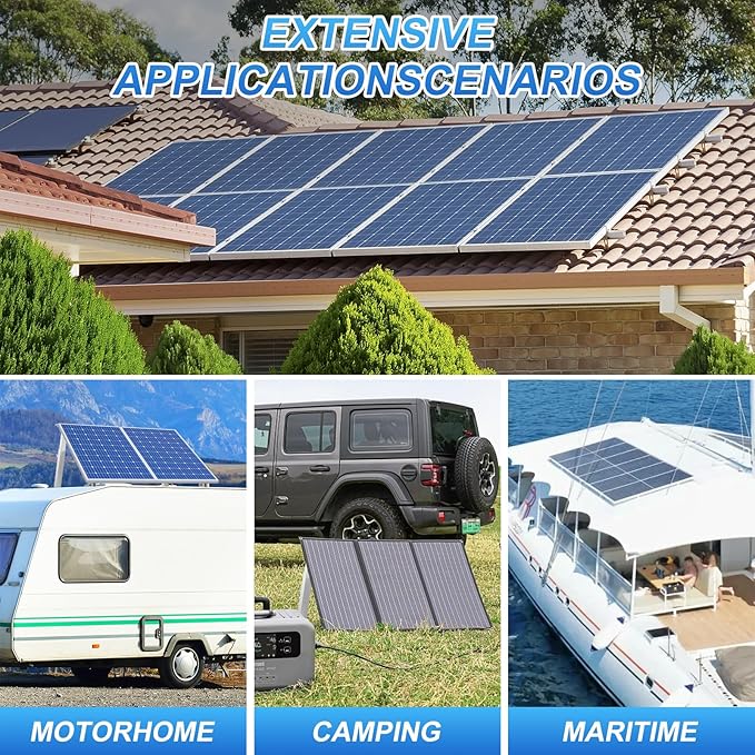 Adjustable Solar Panel Tilt Mount Brackets, Aluminum Alloy Solar Panel Mounting Brackets for 50W-400W Panels, Solar Panel Wall Mount Kit for Roof RV Boat Flat Surface, Anti-Corrosion Solar Panel Mount